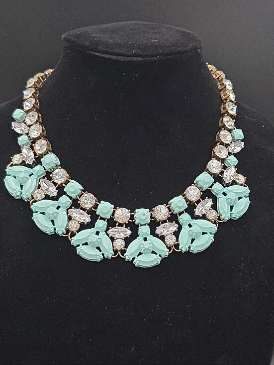 Sarah Templeman Jewelry - Sarah Templeman Camille Rhinestone Turquoise Enamel Bumblebee Statement Necklace